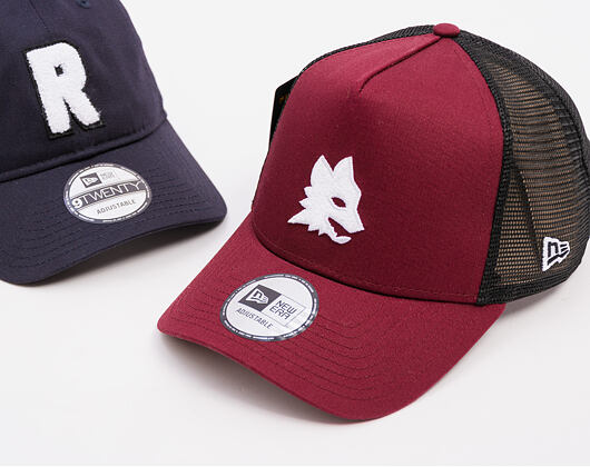 Kappe New Era - Seasonal 9FORTY Trucker - AS Roma - Burgundy