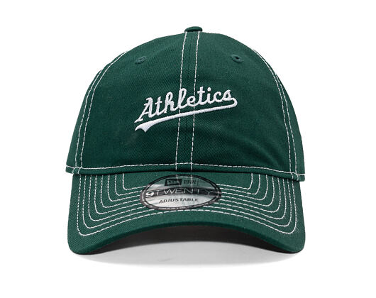 Kappe New Era - MLB Contrast Stitch 9TWENTY - Oakland Athletics - Dark Green / White