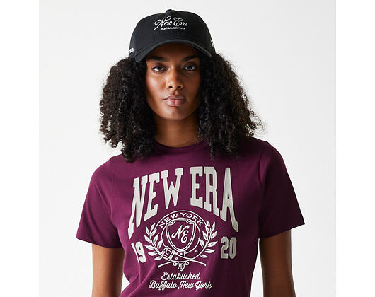 Damen T-Shirt New Era - Crest Tee Regular - Burgundy