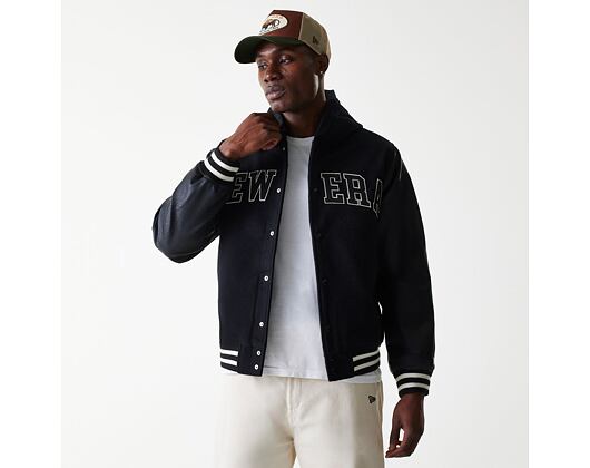 Jacke New Era - Hooded Varsity Jacket - Black