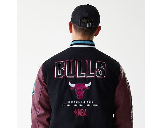 Jacke New Era - NBA Patch Varsity Jacket - Chicago Bulls - Black