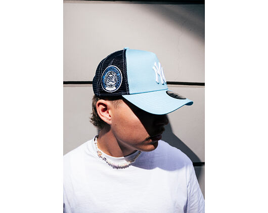 Kappe New Era - MLB Contrast Stitch WS Retro 9FORTY Trucker - NY Yankees - Blue