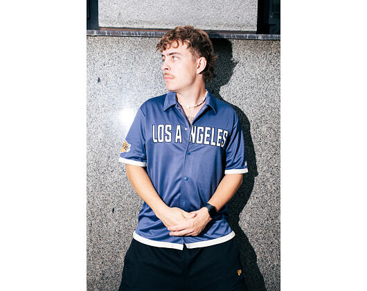 Trikot New Era - NBA Button Jersey Shirt - LA Lakers - Muted Indigo