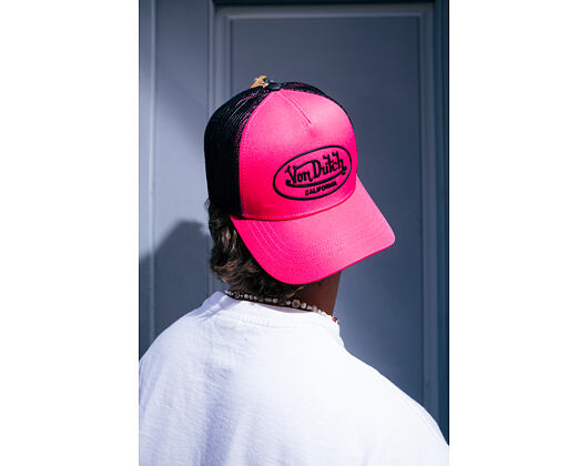 Kappe Von Dutch - Trucker - Rubber Logo Pink/Black