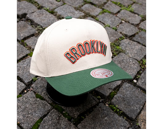 Kappe Mitchell & Ness - Green Orange Pro Crown - Brooklyn Nets - Sand/Green