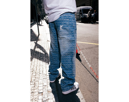 Hose Karl Kani - Og K Aop Carpenter Straight Leg Jeans Blue