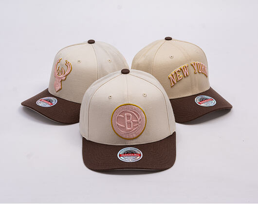 Kappe Mitchell & Ness - Blush Sand Classic Red - Brooklyn Nets - Sand/Brown
