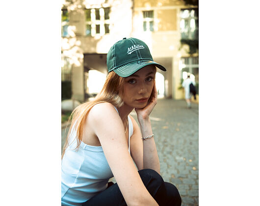 Kappe New Era - MLB Contrast Stitch 9TWENTY - Oakland Athletics - Dark Green / White