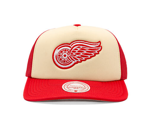Kappe Mitchell & Ness - NHL Vintage Block Trucker - Detroit Red Wings - Cream