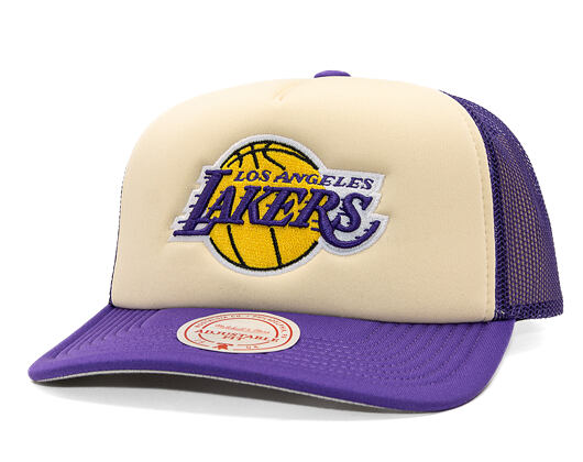 Kappe Mitchell & Ness - NBA Vintage Block Trucker - LA Lakers - Cream