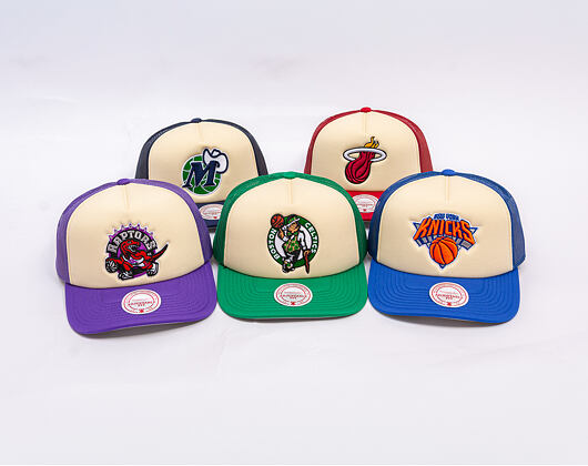 Kappe Mitchell & Ness - NBA Vintage Block Trucker - Boston Celtics - Cream