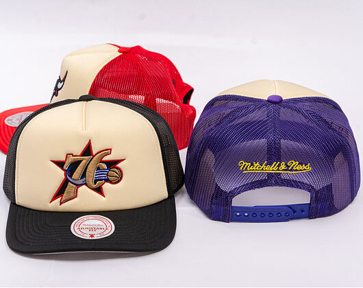 Kappe Mitchell & Ness - NBA Vintage Block Trucker - LA Lakers - Cream