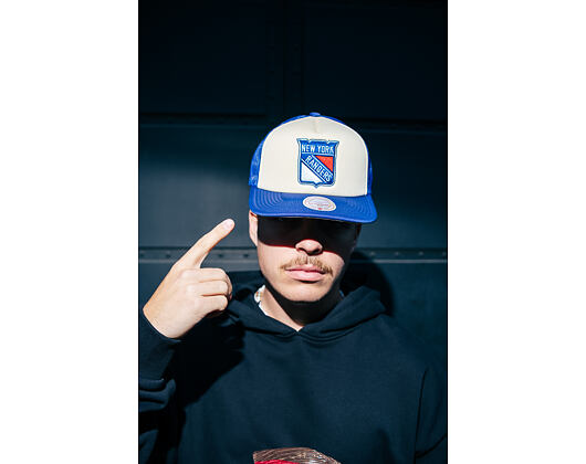 Kappe Mitchell & Ness - NHL Vintage Block Trucker - New York Rangers - Cream