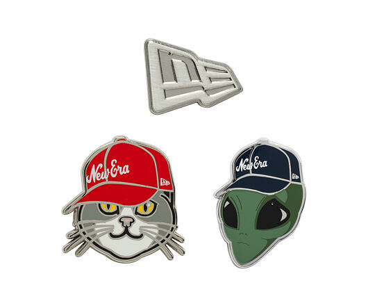 Brosche New Era - Branded 3× Cap Pin Set - Silver