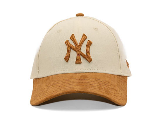 Damen Kappe New Era - MLB Faux Suede 9FORTY - NY Yankees - Cream / Camel