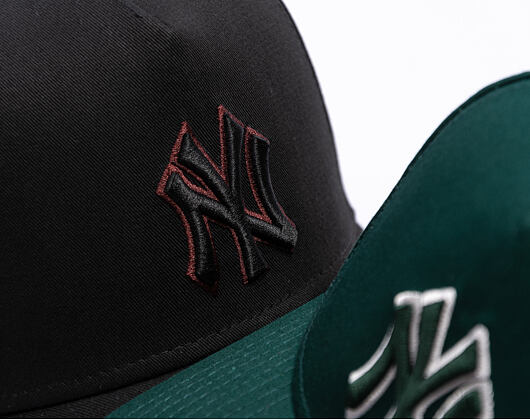 Kappe New Era - MLB Team Outline 9FORTY A-Frame - NY Yankees - Black / Burgundy
