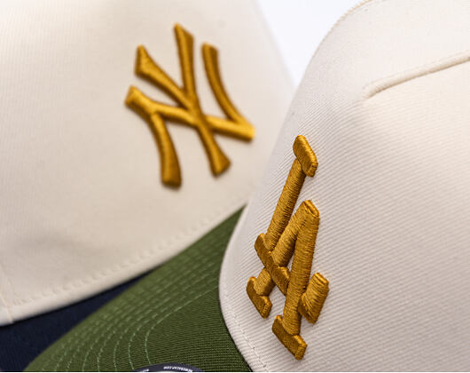 Kappe New Era - MLB WS Patch 9FORTY A-Frame - LA Dodgers - Cream / Rifle Green