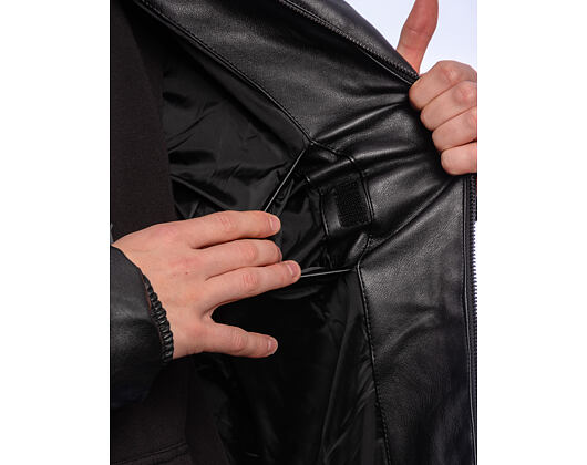 Jacke Karl Kani - Metal Signature Pu Leather Puffer Jacket - Black