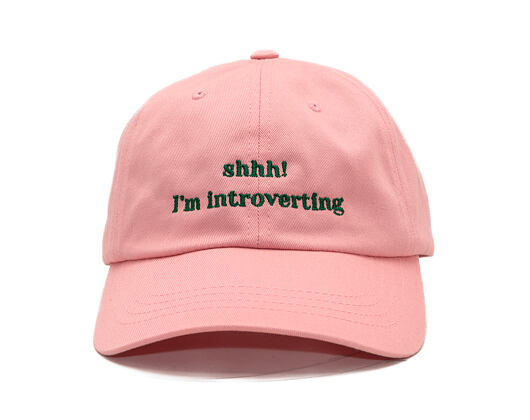 Kappe 8by8 - Dadcap - "shhh! I'm introverting" - Baby Pink/Green