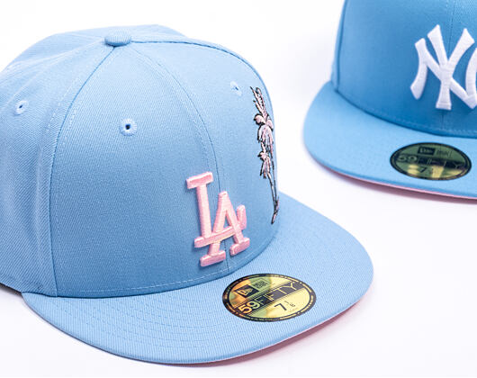 Kappe New Era - MLB Palm & Taco 59FIFTY - LA Dodgers - Sky Blue / Pink UV