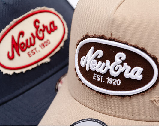 Kappe New Era - Branded Oval Canvas Distress 9FORTY Trucker - Camel