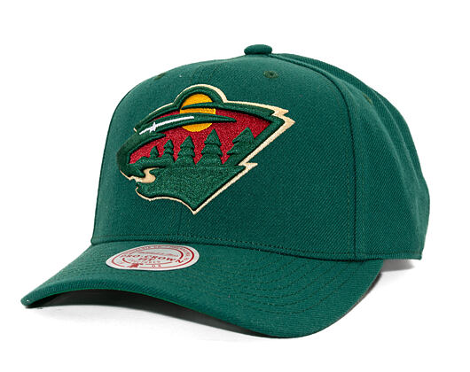 Kappe Mitchell & Ness - Minnesota Wild - Team Ground 2.0 Pro Snapback - Hunter Green