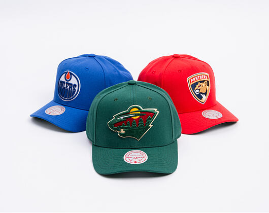 Kappe Mitchell & Ness - Minnesota Wild - Team Ground 2.0 Pro Snapback - Hunter Green