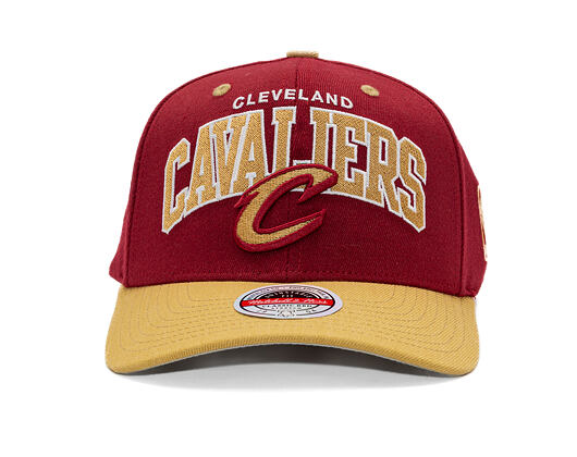 Kappe Mitchell & Ness - NBA Team Arch Snapback - Cleveland Cavaliers - Dark Red / Gold