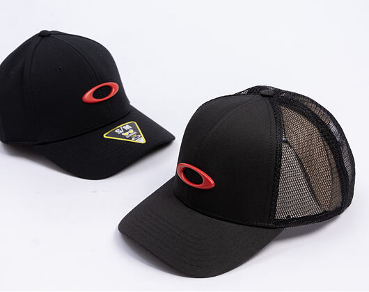 Oakley - Trucker Ellipse Hat - Pitch Black/Flame Red