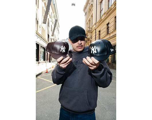 Kappe New Era - MLB IMAGE DROP - Leather 9FORTY M-CROWN - NY Yankees - Brown