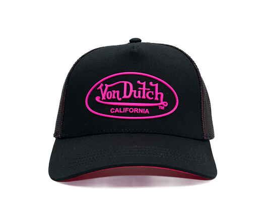 Kappe Von Dutch - Trucker - Rubber Logo Black/Electric Pink