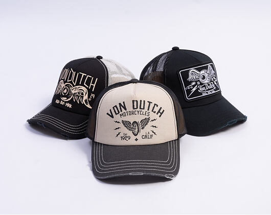 Kappe Von Dutch - Trucker - Calif. Motorcycles 1929 Grey/Distressed Black Denim