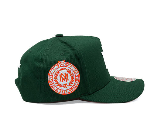 Kappe Mitchell & Ness  - Branded Emerald Slam Pro Pinch Snapback - Green/Orange