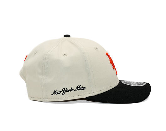 Kappe New Era - MLB Side Script 9FORTY M-CROWN - NY Mets - Cream / Black