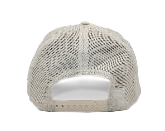 Kappe New Era - MLB Outline 9FORTY A-Frame Trucker - NY Yankees - Cream / Orange