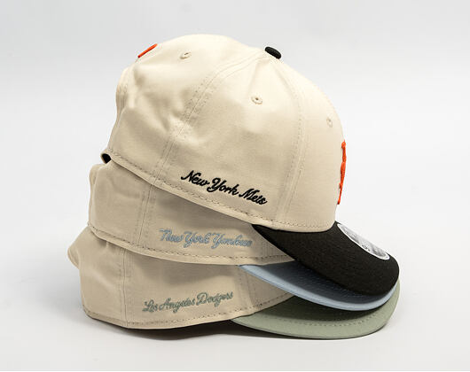 Kappe New Era - MLB Side Script 9FORTY M-CROWN - LA Dodgers - Cream / Pastel Green