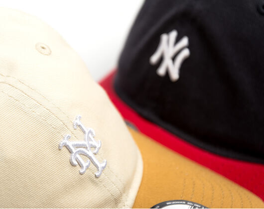 Kappe New Era - MLB Mini Logo Washed Contrast 9TWENTY - NY Mets - Cream / Dusted Ochre