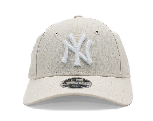 Kinder Kappe New Era - MLB Linen 9FORTY M-CROWN - NY Yankees - Stone / White