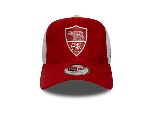 Kappe New Era - Faux Suede 9FORTY A-Frame Trucker - AS Roma - Red