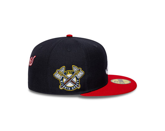 Kappe New Era - MLB IMAGE DROP Cooperstown Icon 59FIFTY - Atlanta Braves - Navy / Scarlet