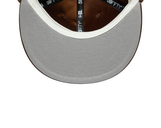 Kappe New Era - MLB IMAGE DROP Leather Dog-Ear 59FIFTY - NY Yankees - Deep Auburn