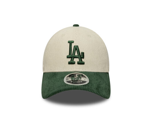 Kappe New Era - MLB Cord 9FORTY M-CROWN - LA Dodgers - Cream / Cilantro Green