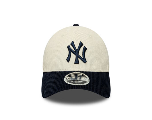 Kappe New Era - MLB Cord 9FORTY M-CROWN - NY Yankees - Cream / Navy