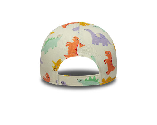 Kinder Kappe New Era - Branded All-Over Dino Print 9FORTY - Cream