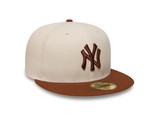 Kappe New Era - MLB League Essential 59FIFTY - NY Yankees - Cream / Deep Auburn