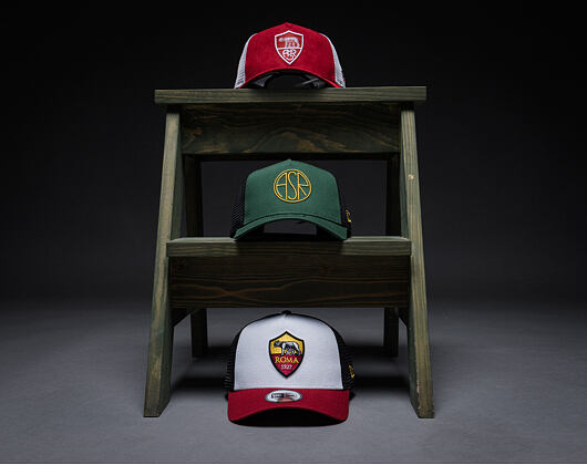Kappe New Era - Core 9FORTY A-Frame Trucker - AS Roma - White / Red