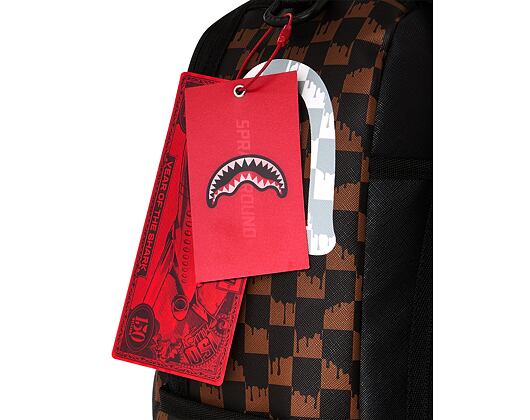 Rucksack Sprayground - Brown And Cream Drip Check Shark Backpack