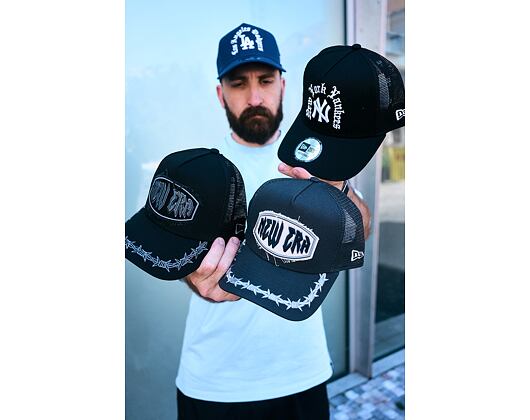 Kappe New Era - MLB Wordmark 9FORTY A-Frame Trucker - LA Dodgers - Royal
