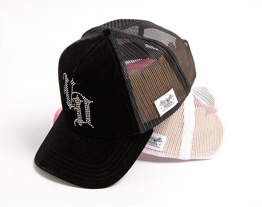 Damen Kappe Von Dutch - Baseball - Velvet Rhinestone Logo - Black