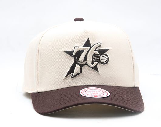 Kappe Mitchell & Ness - NBA Brown And Cream Pro Snapback Hwc - Philadelphia 76ers - Cream